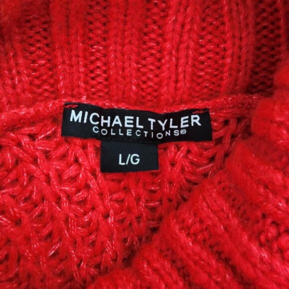 Michael Tyler Collections oversized red turtleneck sweater - Picture 4 of 8